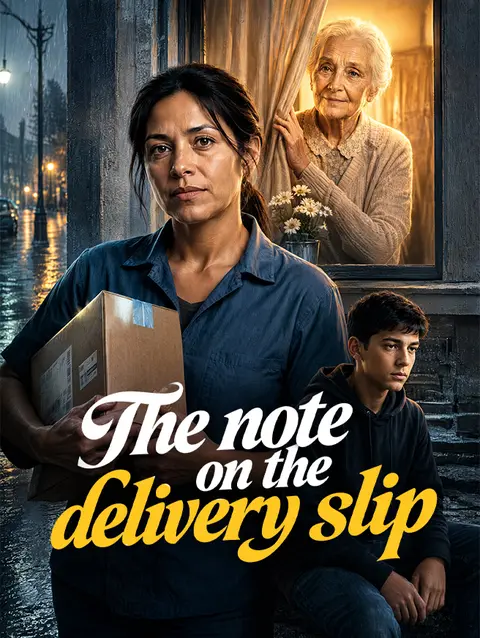 The note on the delivery slip poster